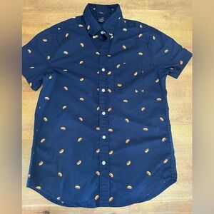 J Crew Flex Washed Button Down Shirt With Hot Dog Print Small